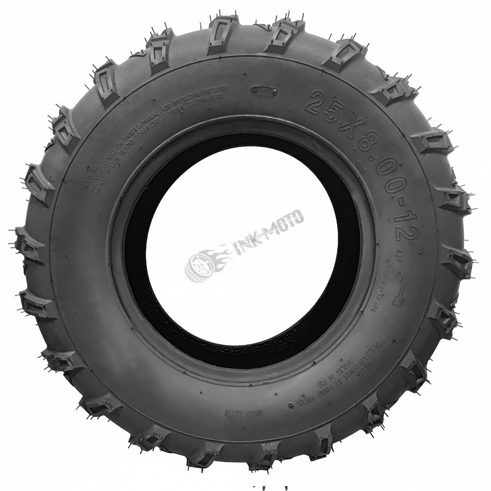 25x8-12 Front Tire All-Terrain (ATV) Utility-Task (UTV) Side-by-Side (SxS) Vehicles 6-Ply 1/2" Tread Depth Tubeless ATV Tires