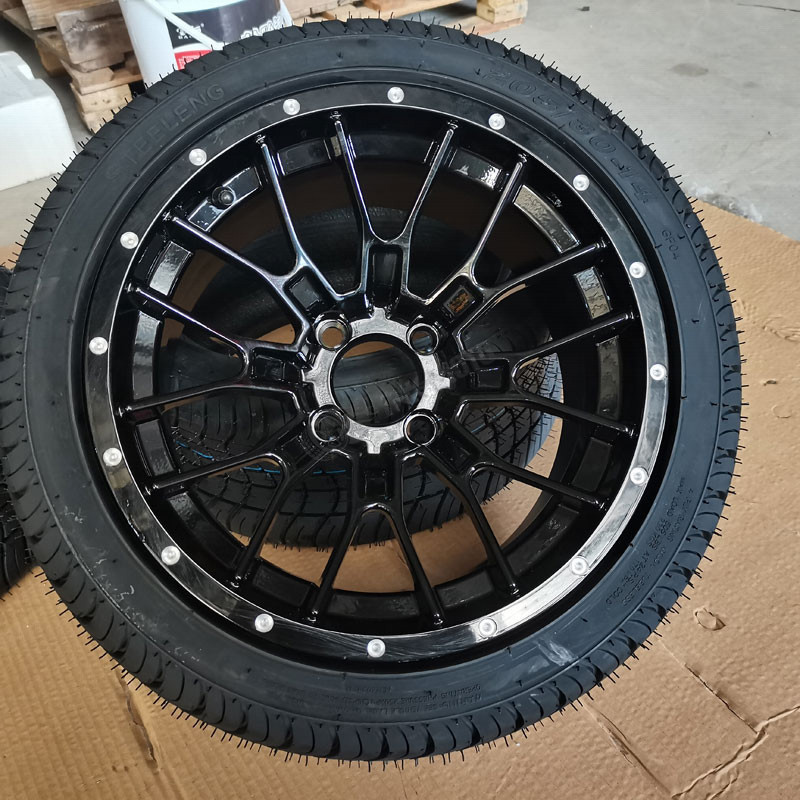 14 Inch Aluminum Golf Cart Wheels and Tires PCD101.6 ET-15 ATV Tires Rims 14X7