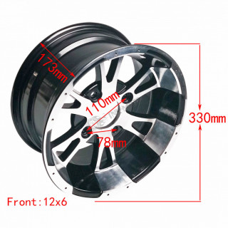 ATV UTV 12 Inch Front Rear Tires Hub Go Kart /Golf Cart Aluminium Alloy Wheels Rim 12X6 12x8